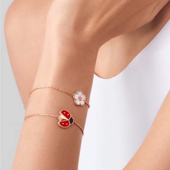 Van Cleef & Arpels 18K Rose Gold MOP Lucky Spring bracelet Plum Blossom - Picture 13 of 13